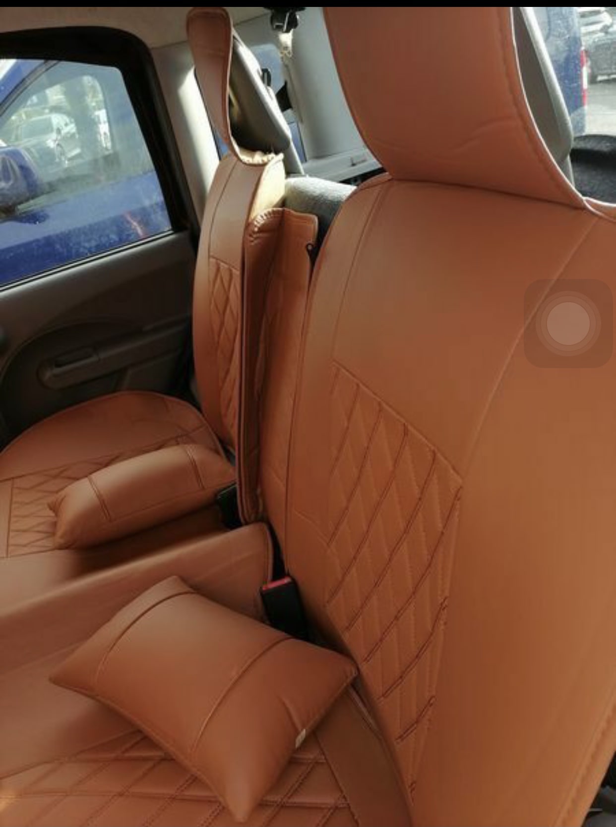 Saferide 3er Set Autositzbezüge PKW universal | Auto Sitzbezüge  Velourslederimitat Braun für Airbag geeignet | für Vordersitze und Rückbank  | 1+1