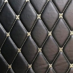Meterware in schwarz mit beigen Nähten